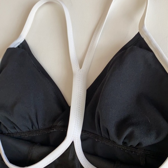 Speedo Black/White Strap V-neck Swim Tankini, Sz S - Picture 5 of 11